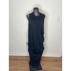 Vince Women's Black Midi Slit Dress Size Large